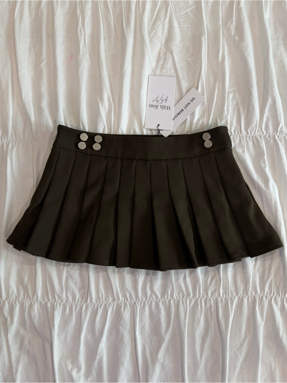 With Jéan Pleated Micro Mini Skirt
